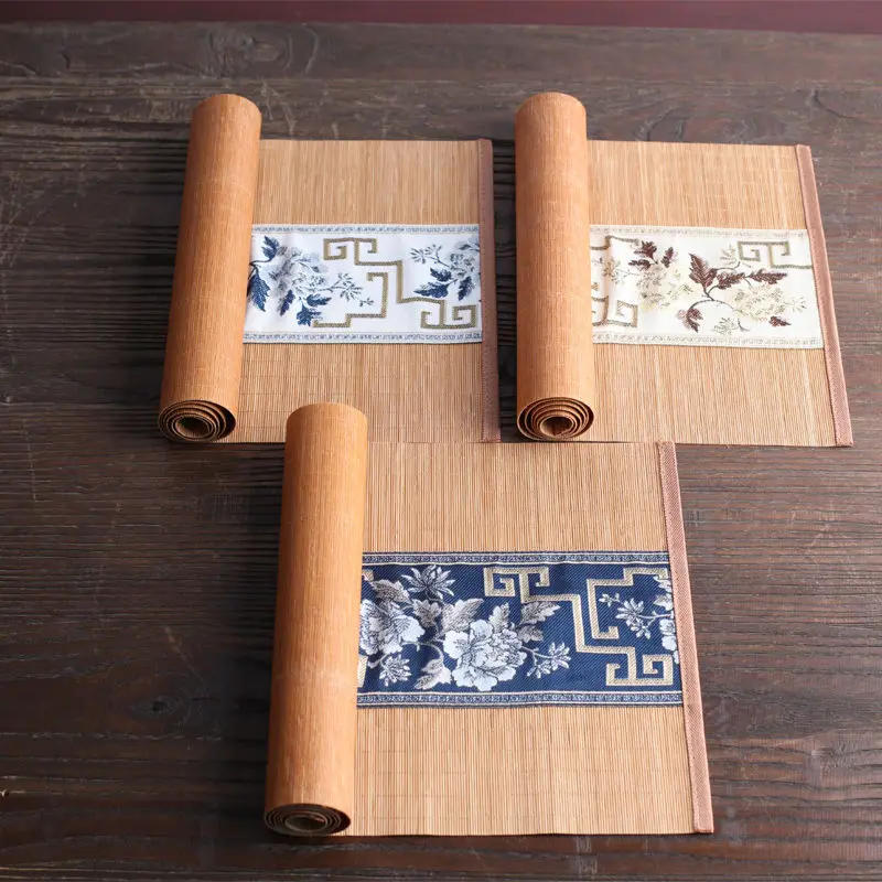 Description Picture 2 of itemBamboo Table Runner Heat Insulation Tablecloth Vintage Chinese Style Decorative Camino De Mesa Household Antifouling Dust Cover