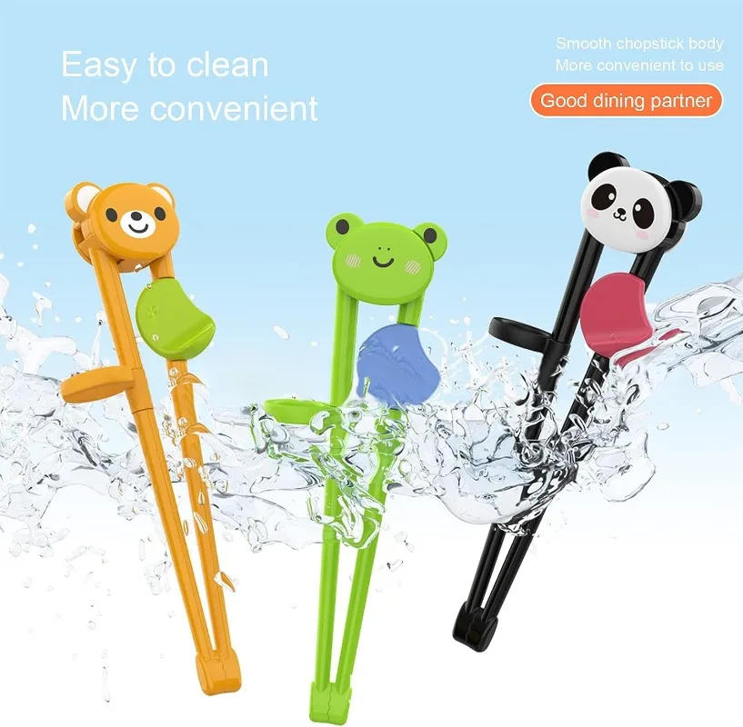 Description Picture 4 of itemCartoon Animal Chopsticks For Children Cute Bear Panda Elementary Learning Chopstick Baby Kids Training Tableware Food Sticks