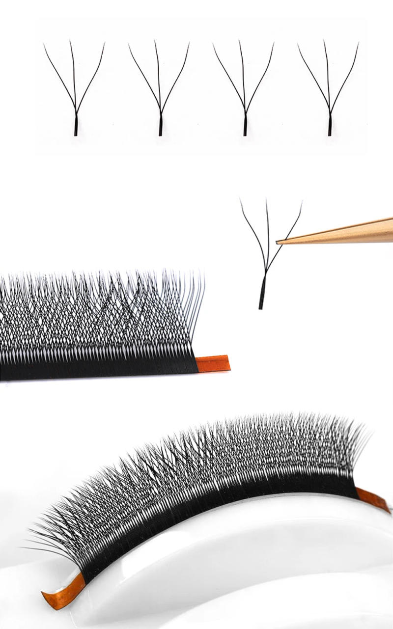 Description Picture 4 of itemFalse eyelashes stock clearance sale,3D/4D/5D/6D/7D/8D W Shape Natural Soft Hand Woven Fans Automatic Flower False Eyelashes