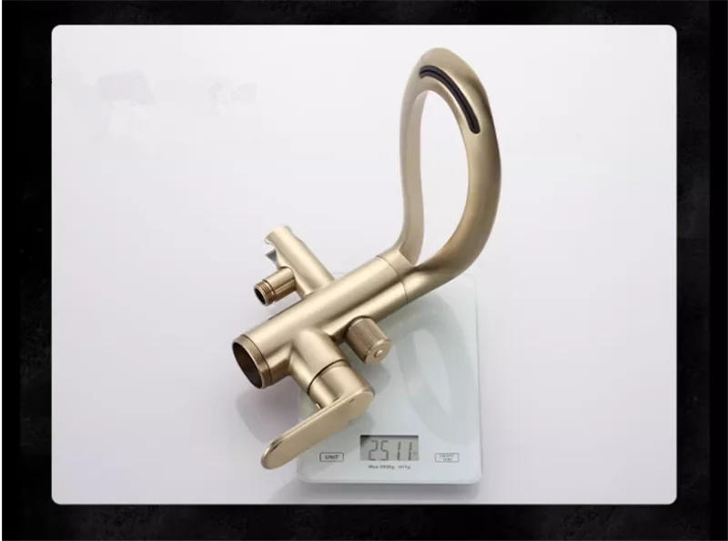 Description Picture 6 of itemTuqiu Brushed Gold Bathroom Bathtub Faucet + Handheld Shower Free Standing Luxury Waterfll BathTub Mixer Taps Floor Mounted