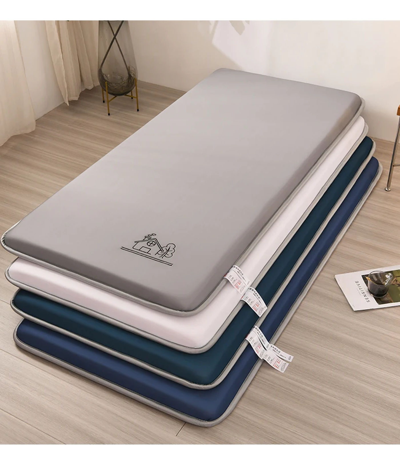 Description Picture 3 of itemThickened knitted cotton memory sponge mattress household double bed student dormitory single bed foldable non-slip plate