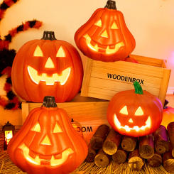 Halloween Pumpkin Led Lamp Creative Lantern Decoration Flashing Ghost Festival Glowing Shopping Park Indoor Garden Decorat Props