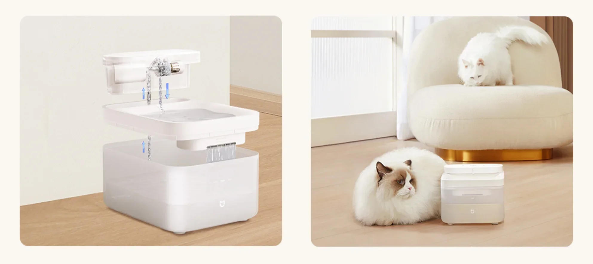 Description Picture 5 of itemIconic Brand MIJIA Wireless Smart Pet Water Dispenser 3L Large Capacity Cat Water Dispenser Sensor Outlet Quadruple Filtration