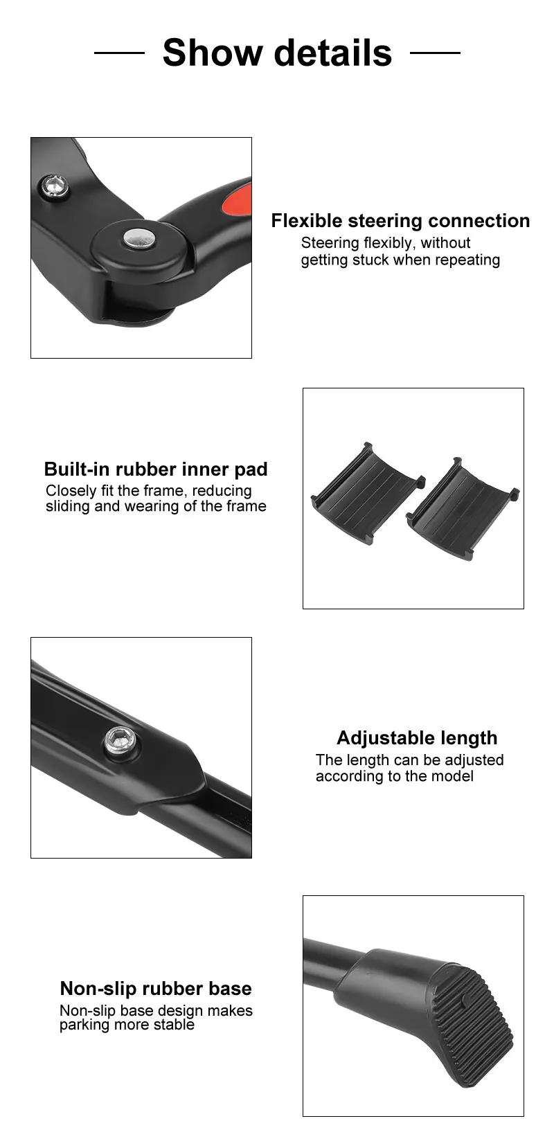 Description Picture 6 of itemAdjustable Bicycle Kickstand Parking Rack Bicycle Side Support Kickstand for 22 24 26 Inch Mountain Bike