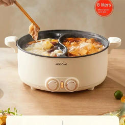 220V Modong Electric Hot Pot, Yin-Yang 2-Flavor, Multifunctional Cooker with Large Capacity for Family Use C