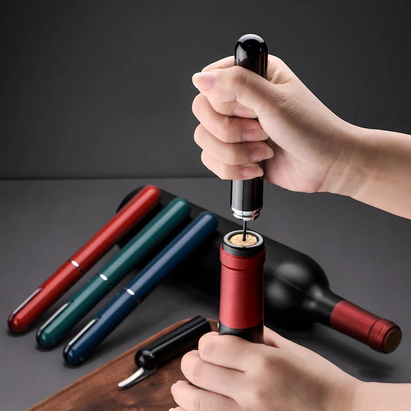 Description Picture 2 of itemAir Pump Wine Opener Pen Shape Portable Can Bottle Openers Kitchen Tools Bar Accessories Gadget Safe Foil Cutter Bottle Stopper