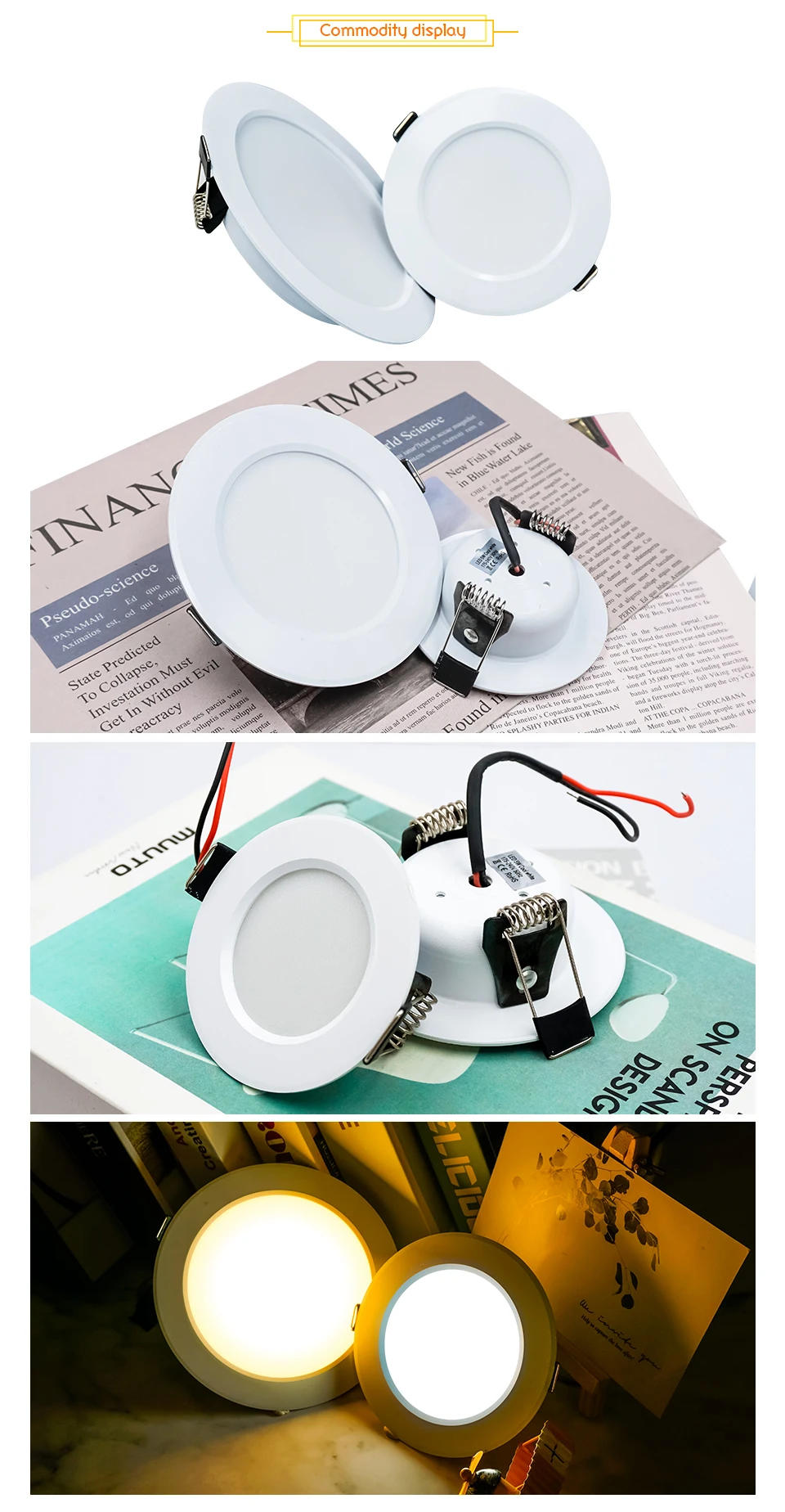Description Picture 6 of itemLED Downlight 3W 5W 7W 9W 12W 15W Ceiling Lamp AC 220V Recessed Led Down Light Round Panel Light Spotlight Indoor Lighting