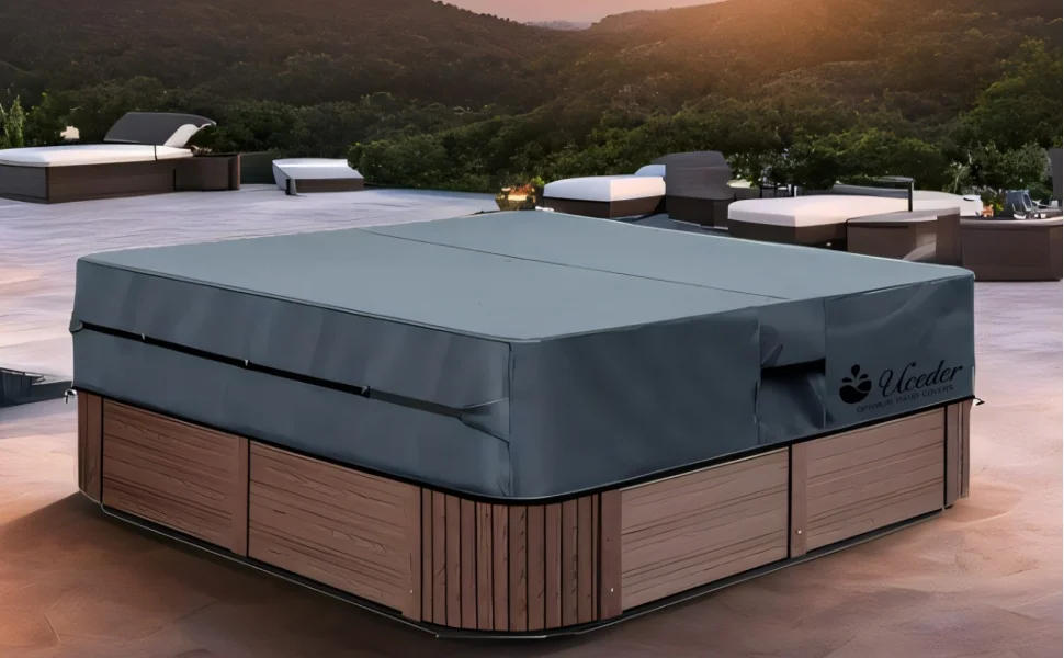 Description Picture 3 of itemUCEDER Waterproof Hot Tub Cover -Outdoor Spa Cover Cap 600D Heavy Duty Polyester Hot