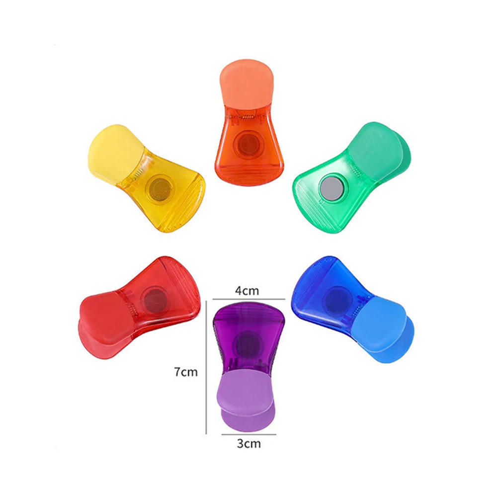 Description Picture 4 of item6pcs Kitchen Magnetic Plastic Bag Clips Ziplock Refrigerator Message Notes Strip Magnet Sticker Photo Home Sealing Clip