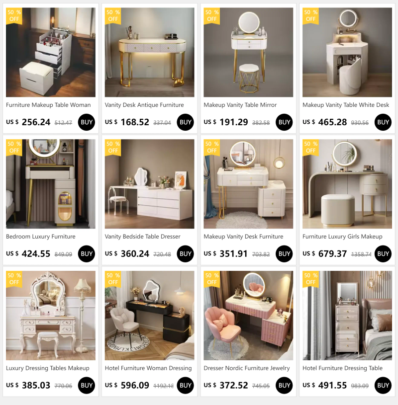 Description Picture 2 of itemVanity Accent Dressers Bedroom Mirror Wooden Organizer Nightstands Dressers Salon Penteadeiras De Maquiagem Dresser Furniture