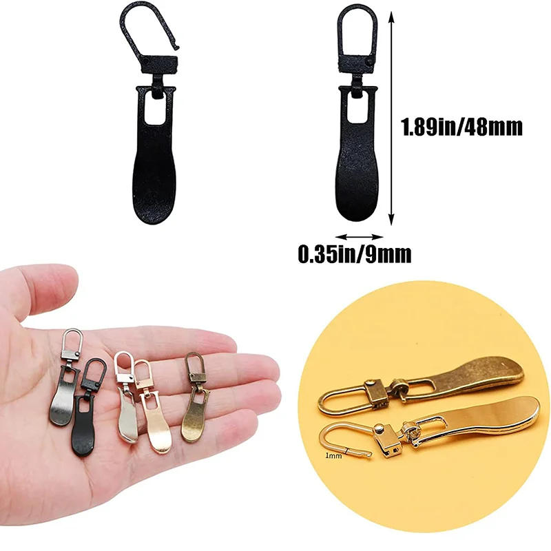 Description Picture 3 of item5/10PCS Zipper Pull Replacement Metal Zipper Sliders Fix Zip Puller Detachable Zipper Pull Tab for Luggage Jacket Bag Backpack