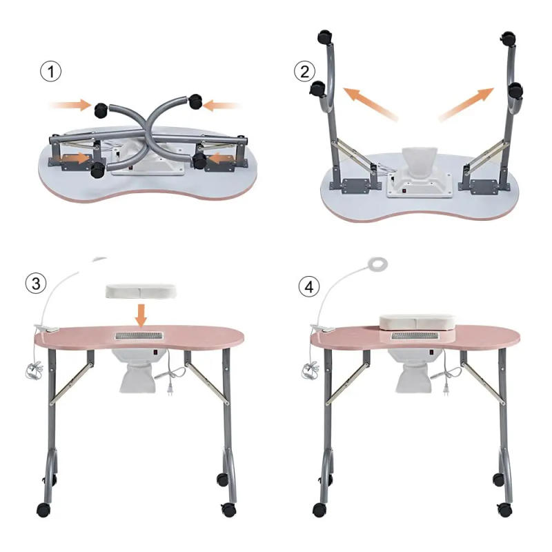 Description Picture 3 of itemPortable Manicure Table, Professional Nail Table with USB-plug LED Table Lamp, Sponge Pillow, Electric Dust Collector