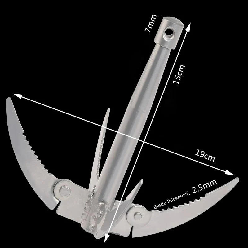 Description Picture 3 of itemFolding Boats Anchor With Rope Outdoor Grappling Hook Survival Tool Sturdy Durable For Small Boat Canoes Fishing Supplies