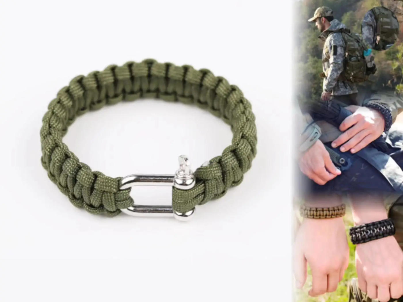 Description Picture 6 of itemFashion Paracord Bracelet U-shaped Shackle Horseshoe Buckle O-shaped Screwbuckle Outdoor Climbing Emergency Survival Accessory