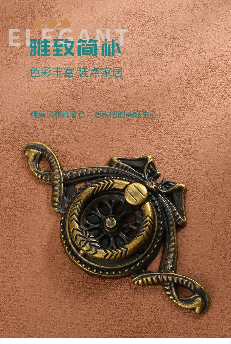 Description Picture 2 of itemB-409 pattern single hole drawer handle home alloy cabinet European antique wardrobe simple Handle