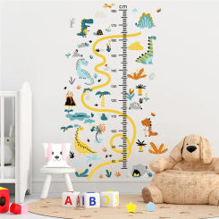 Lovely Dinosaurs Growth Chart Wall Stickers For Height Measure Kids Room Decoration Animal Mural Art Diy Home Decals Pvc Poster