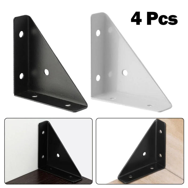 Description Picture 2 of item4PCS Heavy Iron Corner Brackets Right Angle Corner Brackets Angle Connector Shelf Support Furniture Hardware Accessories