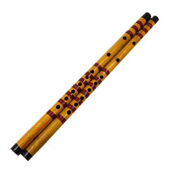 NEW Handmade Traditional Brown Bansuri Wooden Musical Instrument Flute Decor Bamboo 1pc Bamboo flute