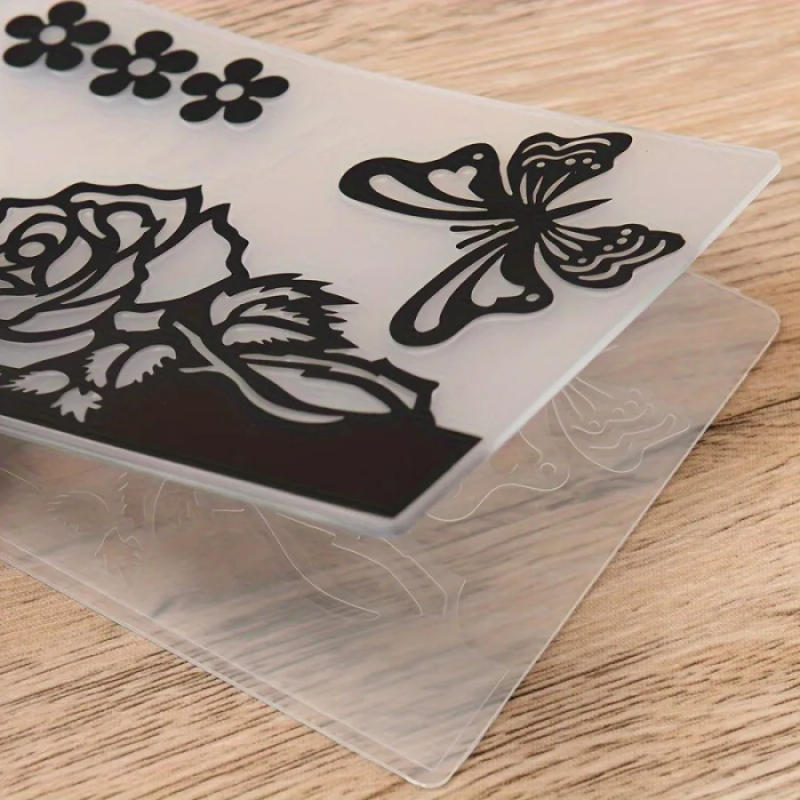 Description Picture 6 of item1pc,3D Plastic Rose and Butterfly Embossing Folder Template for DIY Scrapbook Paper Craft Card Making Decoration Supplies