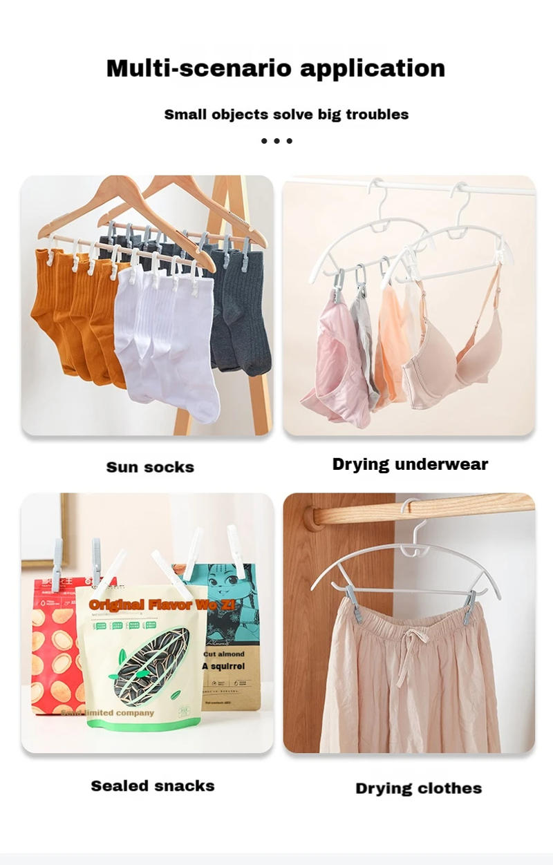 Description Picture 6 of itemPlastic Clips For Clothes Drying, Household Clothes Drying, Socks Windproof Small Fixed Hangers