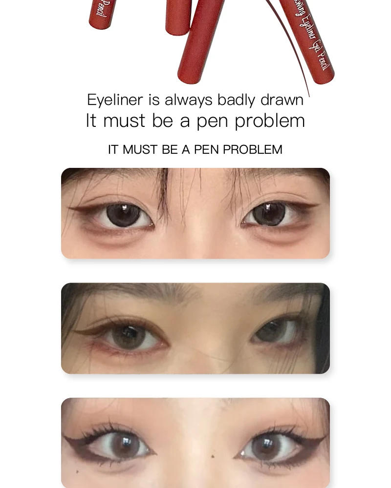 Description Picture 3 of itemPink Brown Ultra-fine Eyeliner Pencil Lower Eyeshadow Line Waterproof Easy To Wear Eye Liner Gel Matte Quick Drying Eyes Makeup
