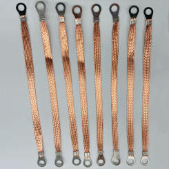 Pure-copper Bridge Grounding Wire Copper Braided Cable Jumper Connection Wire 6 square All Copper Flange Jumper Wire