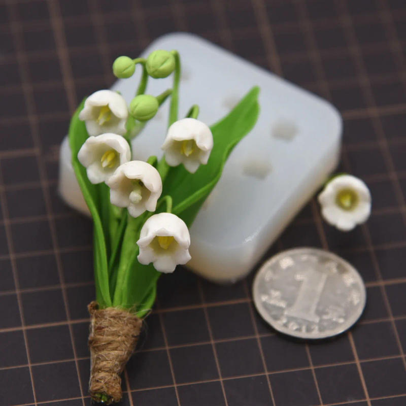 Description Picture 4 of itemPottery Clay  Mini Lily of the valley Pistil Silicone Mold
