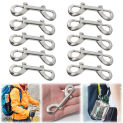 10pcs Trigger Snaps Metal Clips 316 Stainless Steel Quick Draw Link Carabiner B-Shape Spring Hook for Diving/Dog Leash