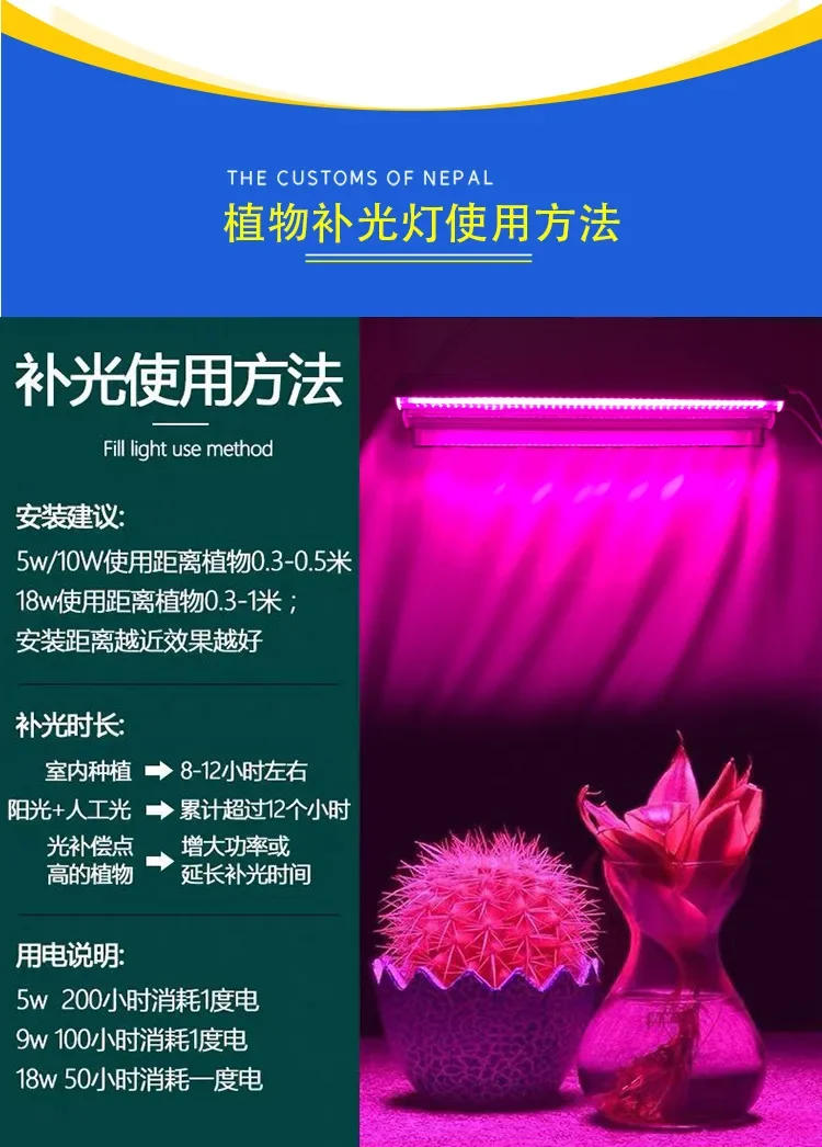 Description Picture 4 of itemLatest Growing Lamps Led Full Spectrum Plant Bulb Greenhouse Indoor Plant Grow Light EU/AU/UK/US plug Multiple colors available