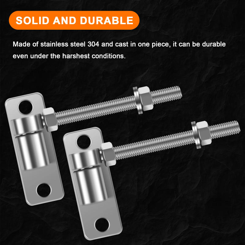 Description Picture 5 of item2Pcs Gate Hinges Stainless Steel J-Bolt Hinge Doors Gates for  for Farm Gates Door Wall Farm Garden Gate 6/8 inch Fence Hinge