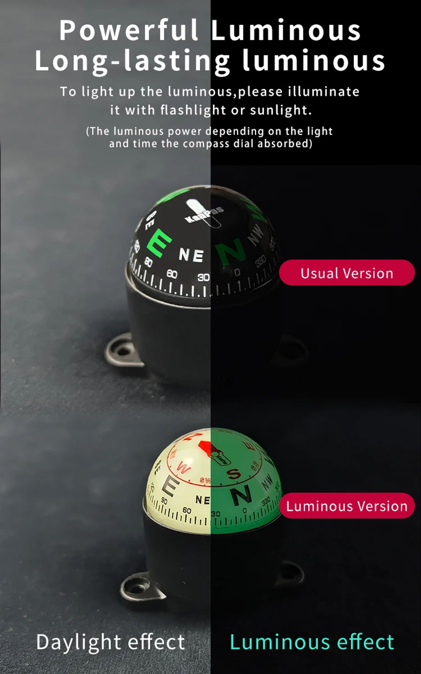 Description Picture 5 of itemKANPAS Luminous bike compass with Locking system / bicycles and motorcycles compass/ handlebar compass/ Bike Accessories