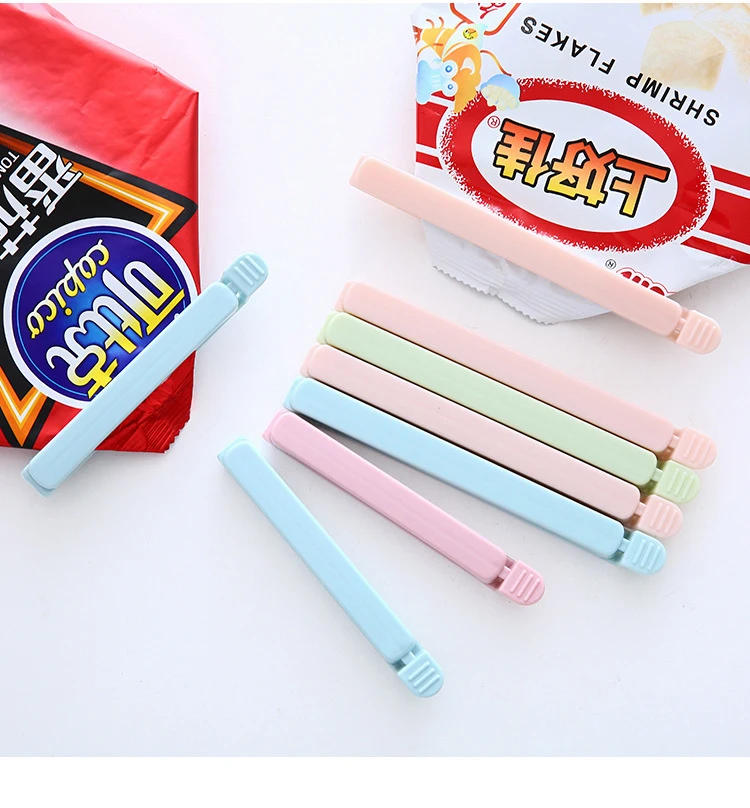 Description Picture 3 of item10PCS Bag Clips Food Snack Sealing Clip12/15.5cm Portable Kitchen Storage Accessories Tool Elastic Buckle Package Bag Clamp