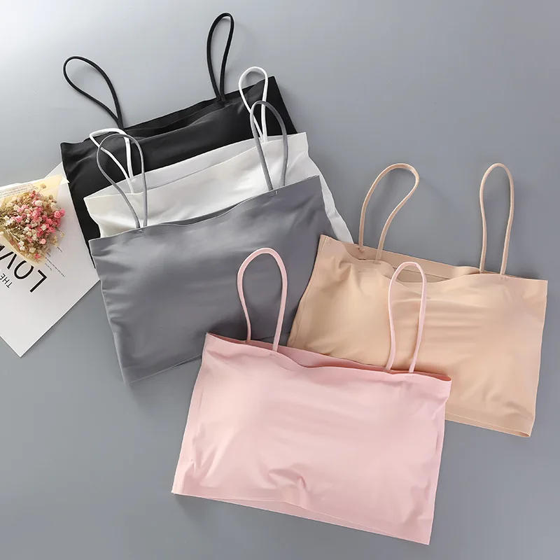 Description Picture 3 of itemSexy Push-Up Bras Ice Silk Semaless Underwear Sleeveless Camisole Summer Breathable Underwear Women Intimates