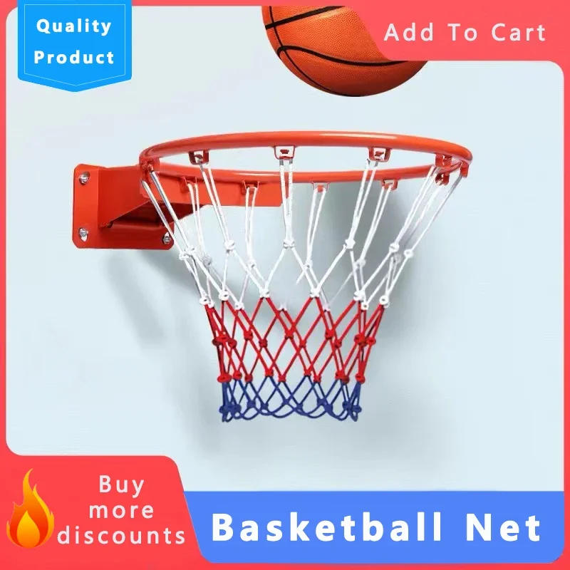 Description Picture 2 of item1/2/3PCS Standard Basketball Net Red+White+Blue Tri-Color Basketball Hoop Net Powered Basketball Hoop Basket Rim Net