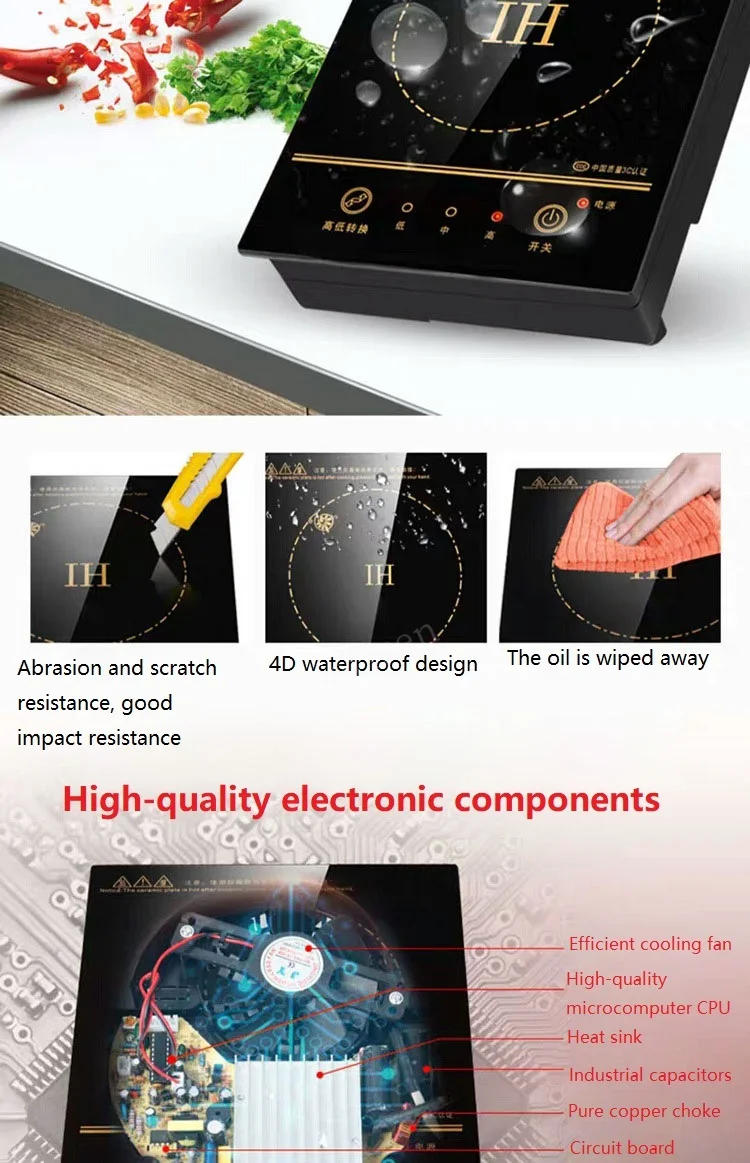 Description Picture 4 of itemElectric Induction Cooker Waterproof High Power Magnetic Induction Cooker Intelligent Hot Pot Stove Induction Cooktop