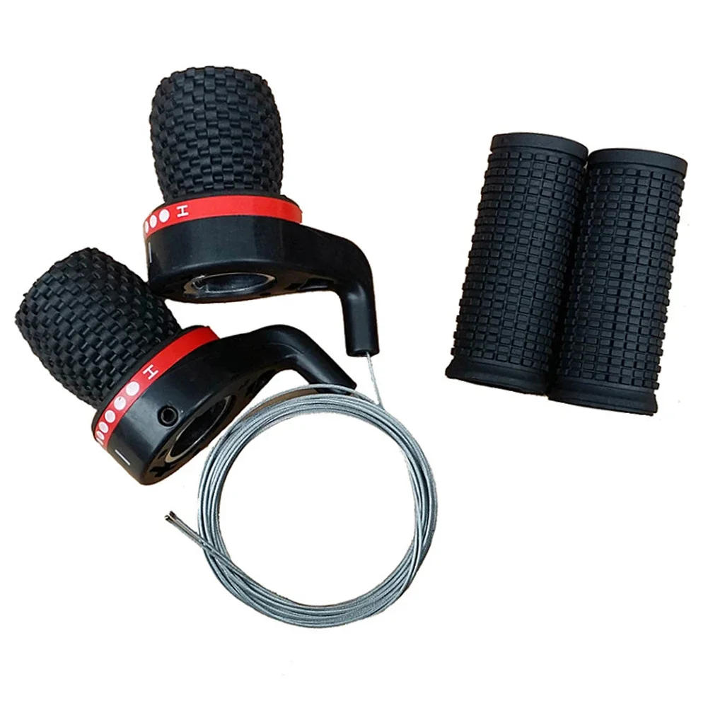 Description Picture 4 of item1 Pair Derailleur Grips Bicycle Transmission Twist Grip Gear Shifters Lever Bike Compatible Cycling Speed Control Knob Travel