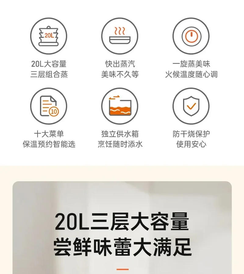 Description Picture 3 of itemSteamer Electric Steam Pot Cooking Steaming Home Three-layer Transparent Food Dumplings Household Pan Warmer Multicooker