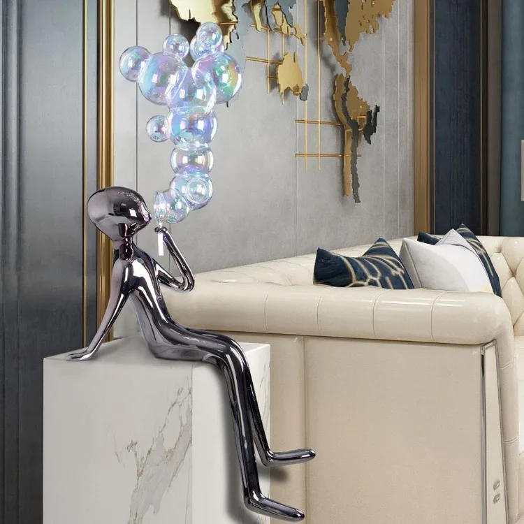 Description Picture 2 of itemModern Sculptures Living Room Creative Aesthetic Sculptures People Luxury Nordic Design Figurines Elegant Statue Home Decoration