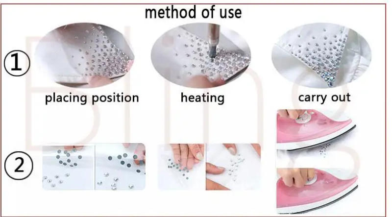 Description Picture 3 of itemAll Size Top Quality Crystal Ab/clear Super Bright Hot-fix Rhinestones Glass Strass Iron On Stone For Fabric Garment