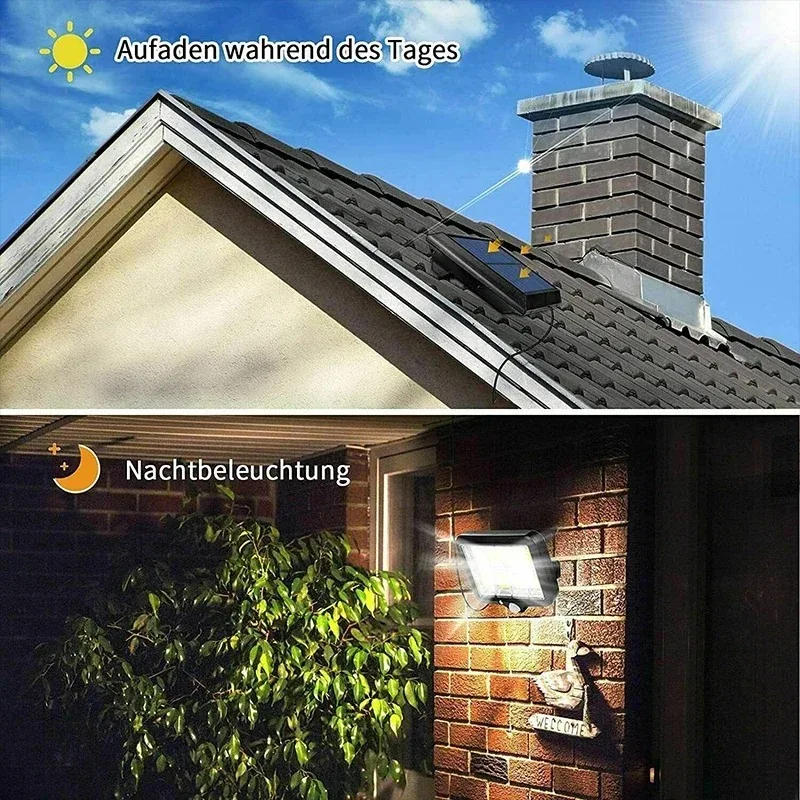 Description Picture 3 of itemSolar Split Wall Lamp 3 Modes IP65 Waterproof 160COB Motion Sensor Garden Street Light Solar charging Lamp Garden Security Light