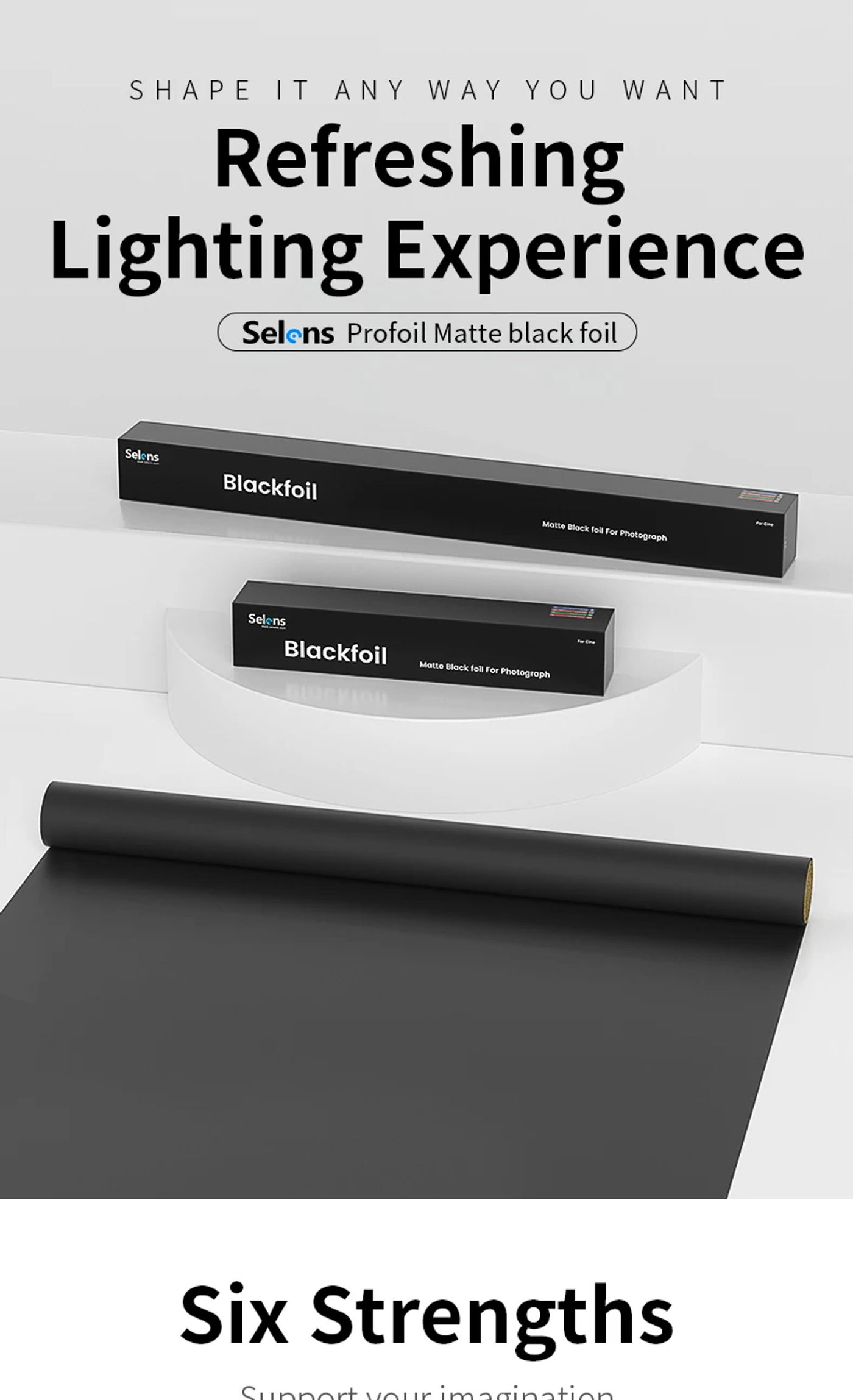Description Picture 2 of itemSelens Newest Black Aluminum Foil Paper Photography Matte Cinefoil Photo Studio Kits Aluminum Foil Paper Photography Accessories