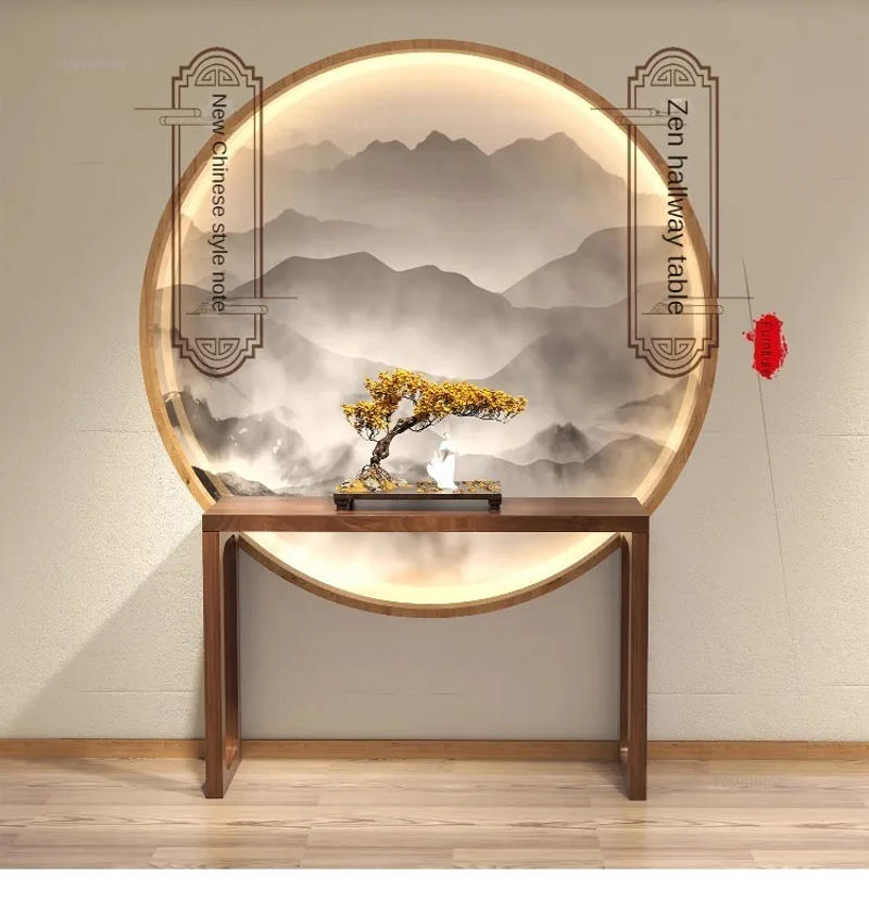 Description Picture 5 of itemNew Chinese Style Solid Wood Console Table for Corridor Long Narrow Side Table for Living Room Entrance Wall Table for Aisle