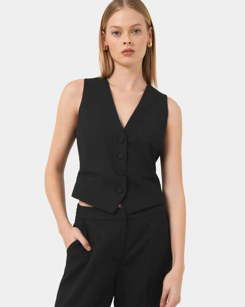 Description Picture 5 of itemBlack Vest for Women Business Formal Waistcoat Single Breasted Vest V-Neck Camisloe Solid Color Simple Style