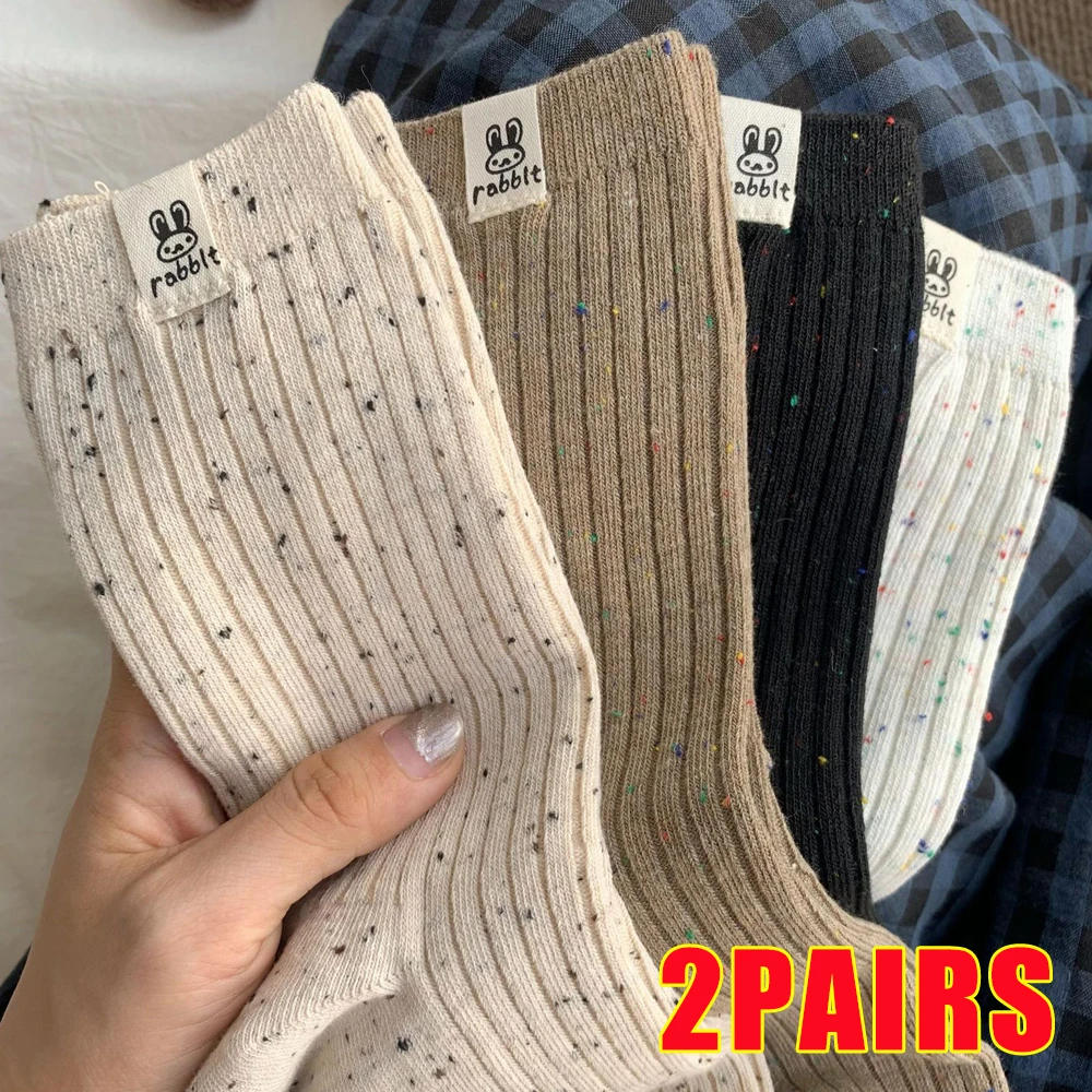 Description Picture 2 of itemDots Cartoon Crew Socks Autumn and Winter Comfortable Soft Warm Socks Korean Style Fashion Solid Color Home Sock for Women Men