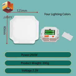 1PC Outdoor USB Rechargeable LED Square Lamp 200W Emergency Light Hook Up Camping Fishing Portable Lantern Night Lights LT084