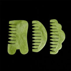 Stone Jade Gua Sha Comb Board Muscle Relaxing Beauty Care Relaxation Scalp Smooth Hair Head Massager Care Tool SPA