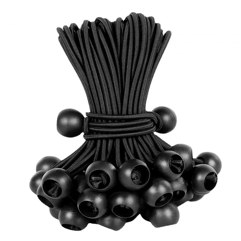 Description Picture 5 of item100 Pieces 15cm Ball Bungee Cords Rope Stretchable Lightweight Accessories Durable Tie Down Cords Versatile Black for Camping