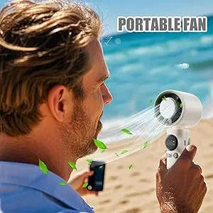 Description Picture 2 of itemPortable Handheld Fan,Rechargeable Fans Small For Travel,Outdoor,Home,Office,Vacation|High Speed Cooling Conditioner Cooler