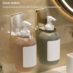 Self-Adhesive Shampoo Bottle Shelf Free of Punch Shower Gel Liquid Bottle Holder Bathroom Shelf Organizer Hook Shelves