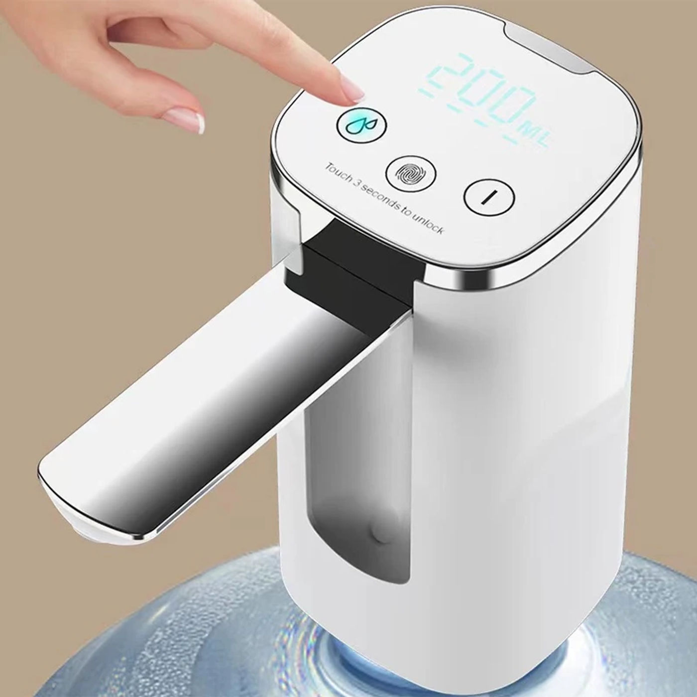 Description Picture 6 of itemXiaomi 1200mAh Battery Folding Water Dispenser Fingerprint Child Lock Touch Screen Digital Display Folding Electric Water Pump